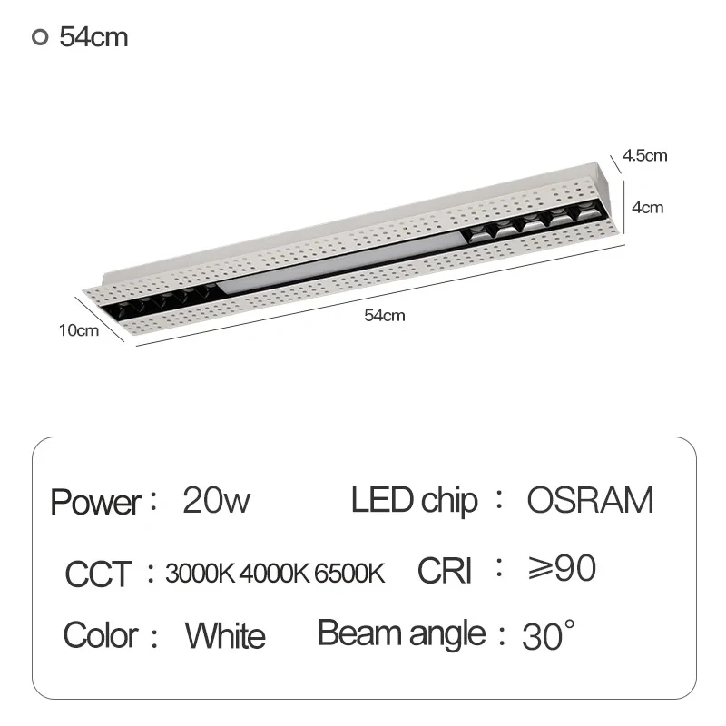 Unvisible Led Spotlights Unit Magnetic Linear Simple Design 220V Dimming Embedded Light for Living Room, Bedroom Easy To Replace