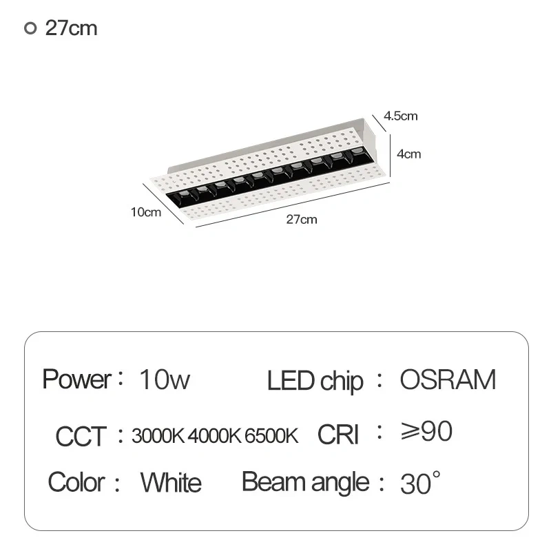 Unvisible Led Spotlights Unit Magnetic Linear Simple Design 220V Dimming Embedded Light for Living Room, Bedroom Easy To Replace