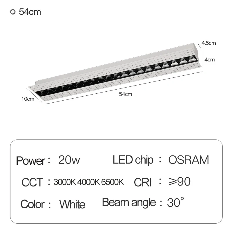 Unvisible Led Spotlights Unit Magnetic Linear Simple Design 220V Dimming Embedded Light for Living Room, Bedroom Easy To Replace