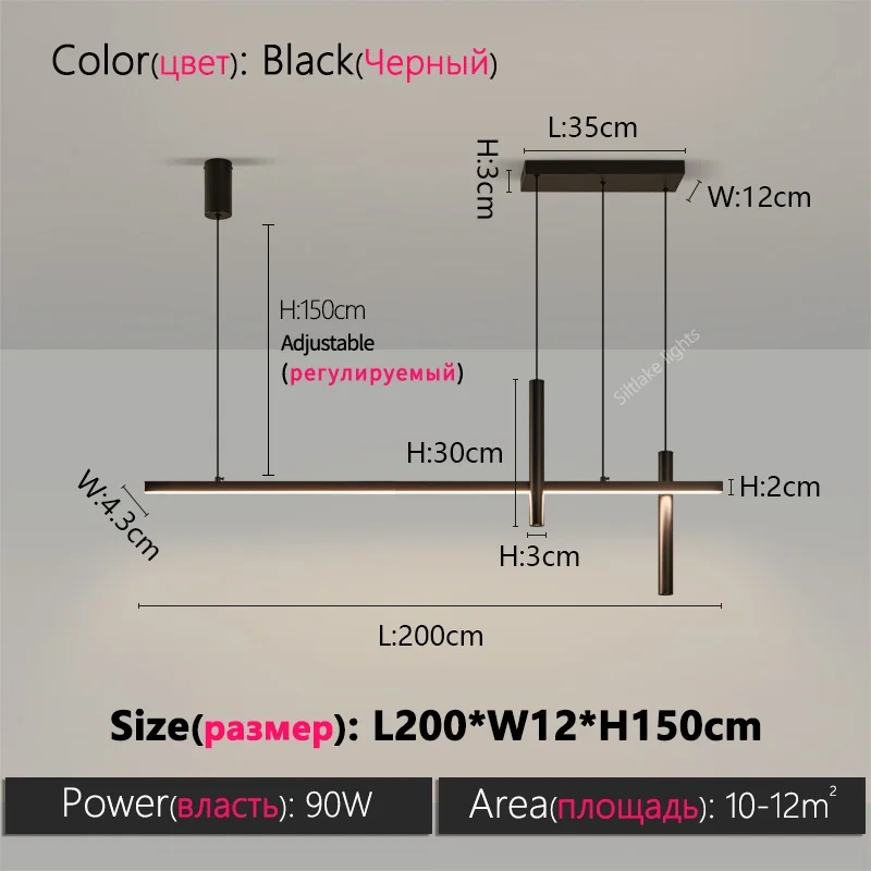 Linear Chandelier Modern LED lapms Ceiling Suspension Lighting Dining Room Lights Suitable for Restaurant Kitchen Island Bar