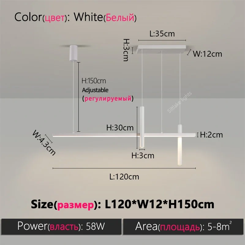 Linear Chandelier Modern LED lapms Ceiling Suspension Lighting Dining Room Lights Suitable for Restaurant Kitchen Island Bar