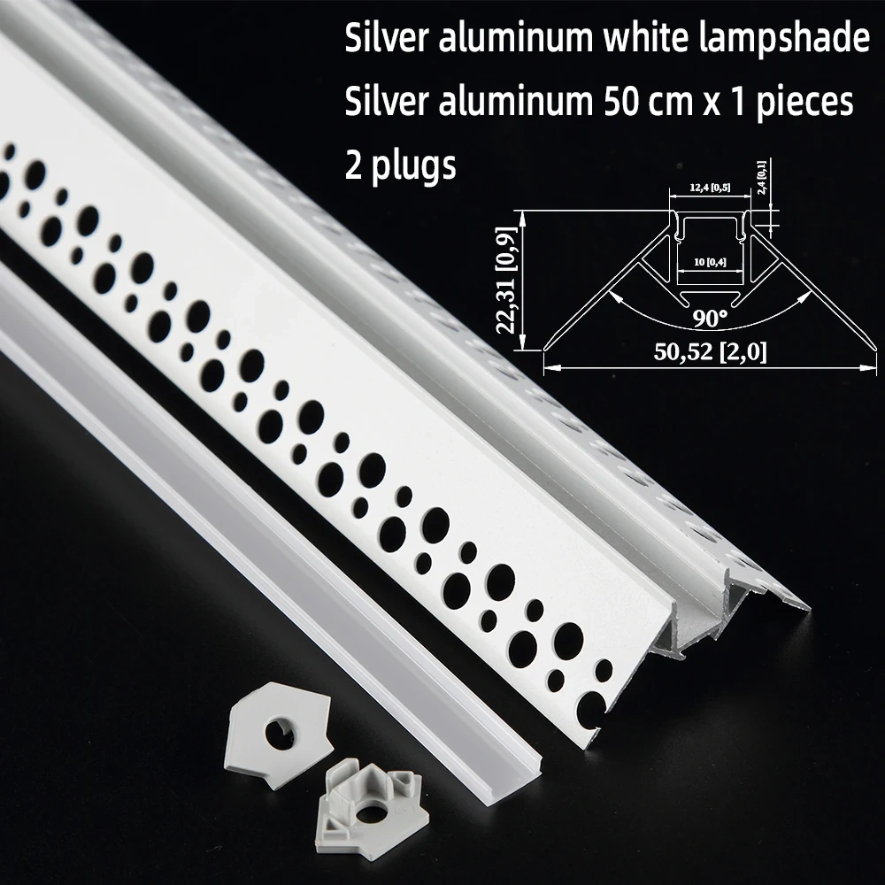 50x22mm 1pcs 0.5m Aluminium LED Strip Light Profile Recessed Mounting Ceiling Wall Decoration DIY Shapes Unleash Creativity