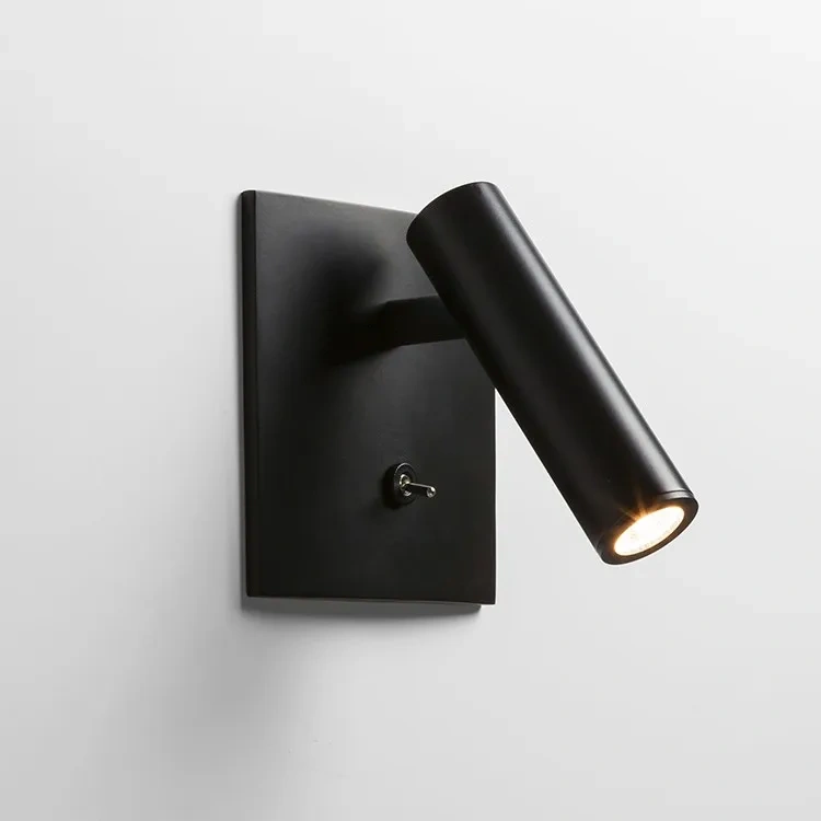 Embedded LED Reading Wall Lamp With Switch Adjustable Hotel Bedroom Bedside Headboard Sconce Spot Led Light Fixture AC110-220V