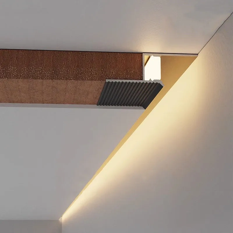 Bendable aluminum LED channel following a curved ceiling