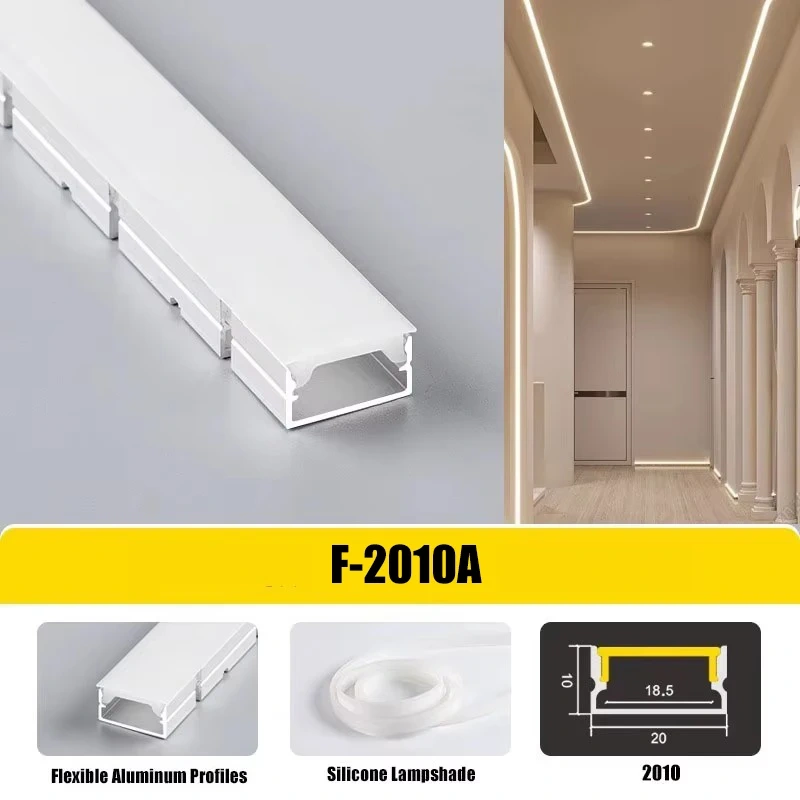 Recessed Curved Led Aluminum Profile Bendable Linear Lamp Ceiling Corner Return Light Circular Ceiling Indoor Ambient Lighting