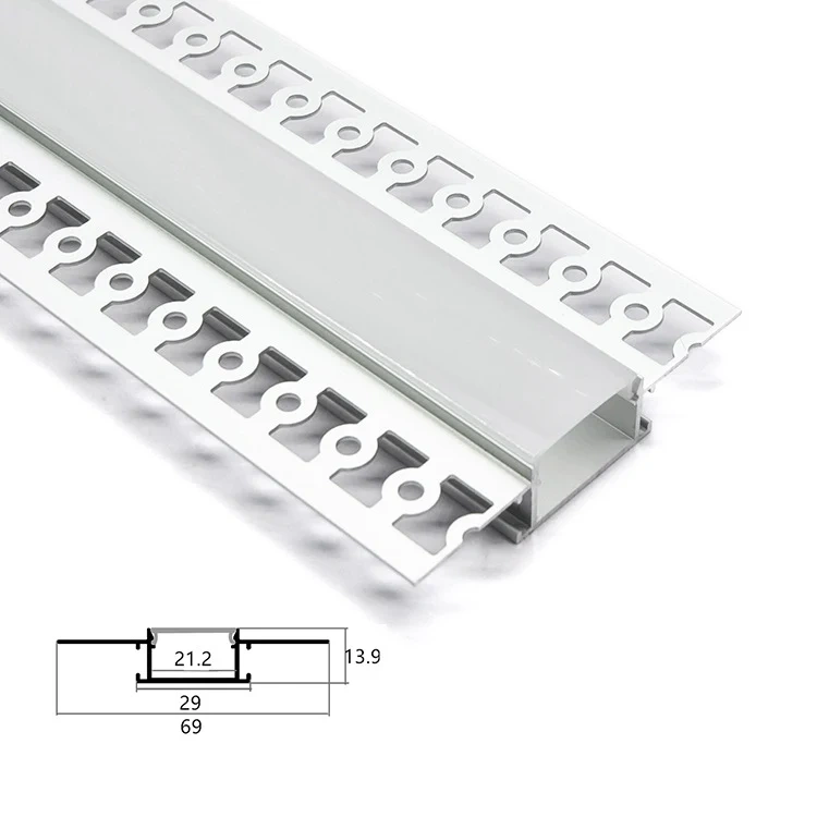 1M Aluminum Led Profile Recessed Led Bar Strip diffuser Channel Holder for Ceiling Wall Decor Linear lights Indirect Lighting