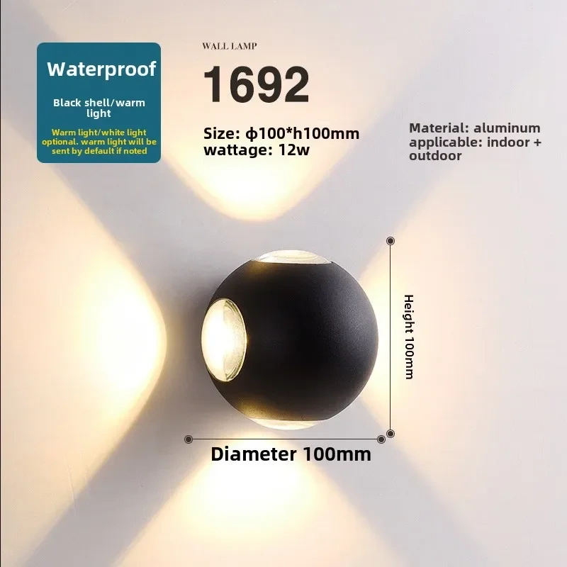 Waterproof LED Wall Light Outdoor Aluminum High Quality for Hotel Corridor Staircase
