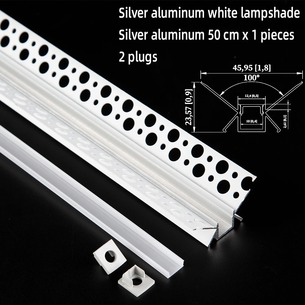 50x22mm 1pcs 0.5m Aluminium LED Strip Light Profile Recessed Mounting Ceiling Wall Decoration DIY Shapes Unleash Creativity