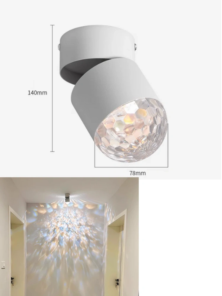 Modern LED Sunset Lamp Adjustable Angle Ceiling Lights Surface Mounted Washing Spotlight Living Room Hallway Wall Sconce Bedroom