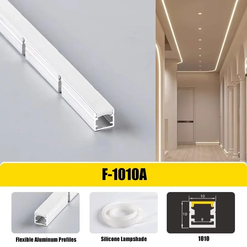 Flexible recessed LED aluminum profile for modern interiors