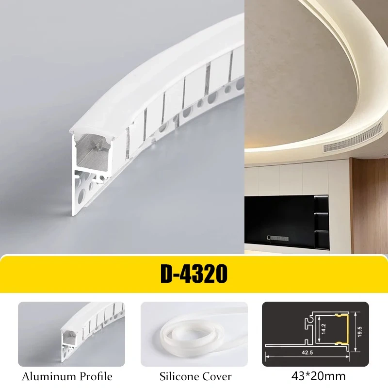 Bendable LED profile for recessed linear lighting