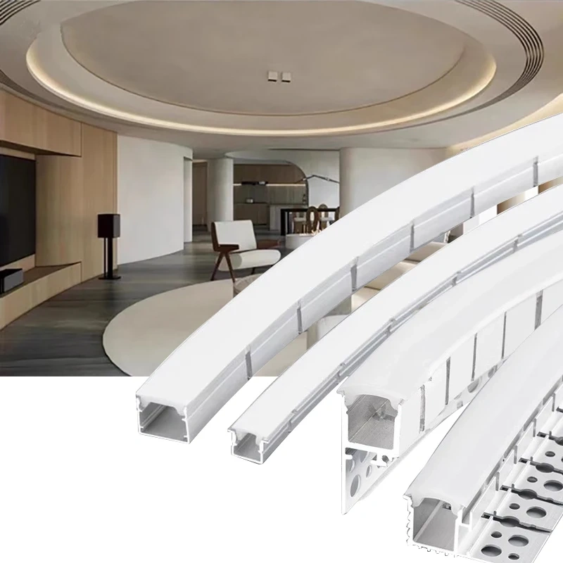 Bendable LED aluminum profile for curved recessed ceiling lighting