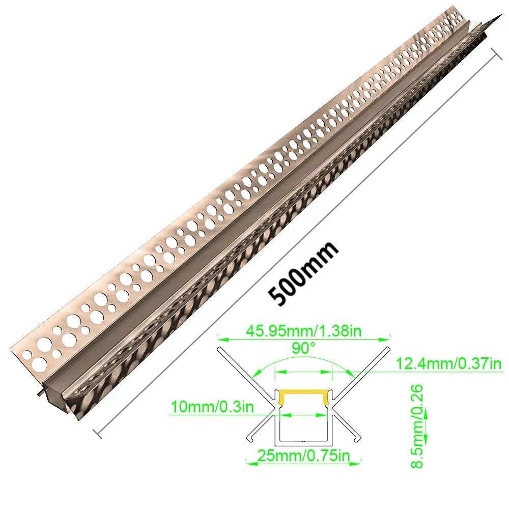50x22mm 1pcs 0.5m Aluminium LED Strip Light Profile Recessed Mounting Ceiling Wall Decoration DIY Shapes Unleash Creativity