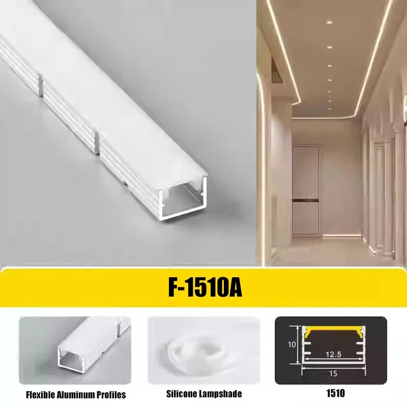 Recessed Curved Led Aluminum Profile Bendable Linear Lamp Ceiling Corner Return Light Circular Ceiling Indoor Ambient Lighting