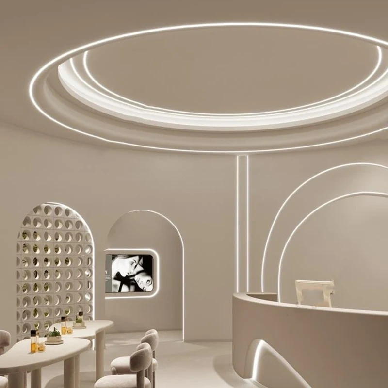 Flexible LED aluminum channel for circular ceiling lighting