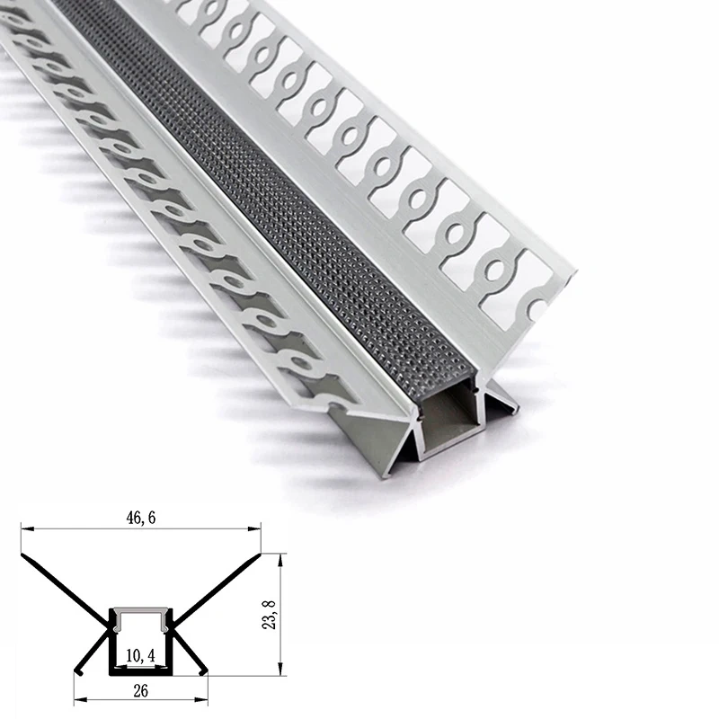 1M Aluminum Led Profile Recessed Led Bar Strip diffuser Channel Holder for Ceiling Wall Decor Linear lights Indirect Lighting