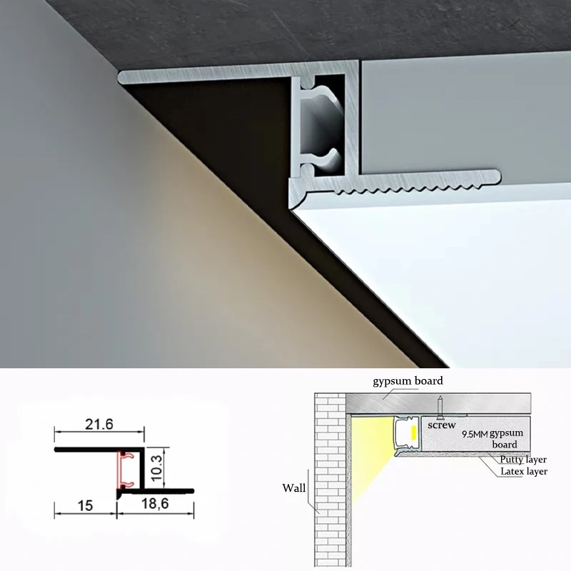 Curved aluminum LED channel for circular ceiling designs