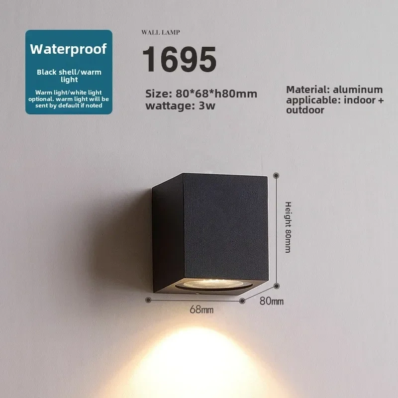 Waterproof LED Wall Light Outdoor Aluminum High Quality for Hotel Corridor Staircase