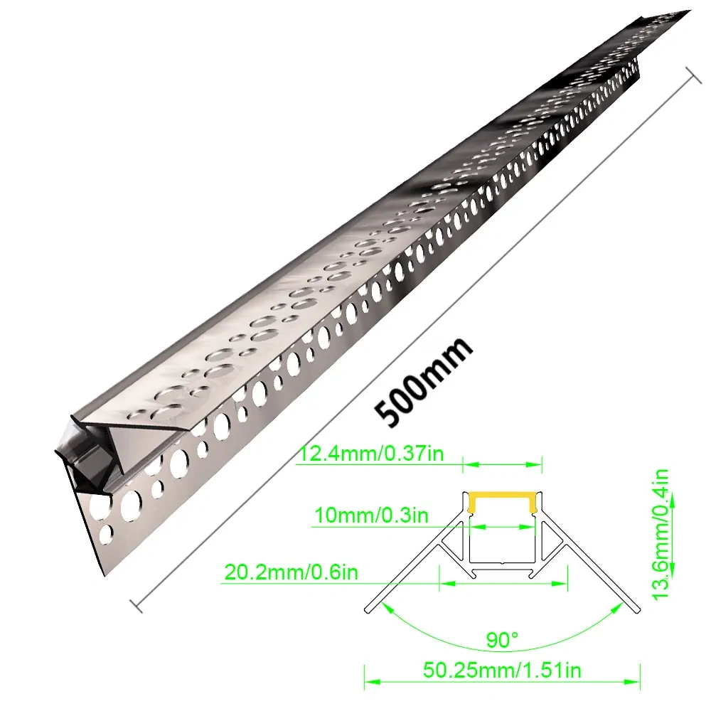 50x22mm 1pcs 0.5m Aluminium LED Strip Light Profile Recessed Mounting Ceiling Wall Decoration DIY Shapes Unleash Creativity