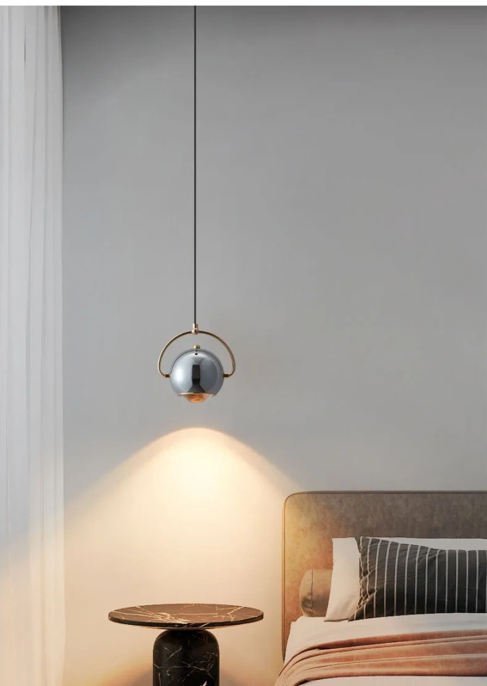 Luxurious Ball Pendant light lens Bedroom Bedside light Background wall decoration Dining Bar Villa designer Hanging lamps Drop