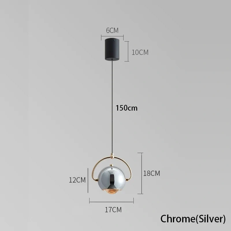 Luxurious Ball Pendant light lens Bedroom Bedside light Background wall decoration Dining Bar Villa designer Hanging lamps Drop