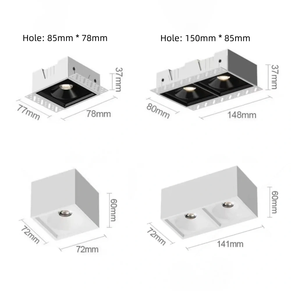 LED remote control dimming and color matching ultra-thin tube light spotlight for household anti glare tube light