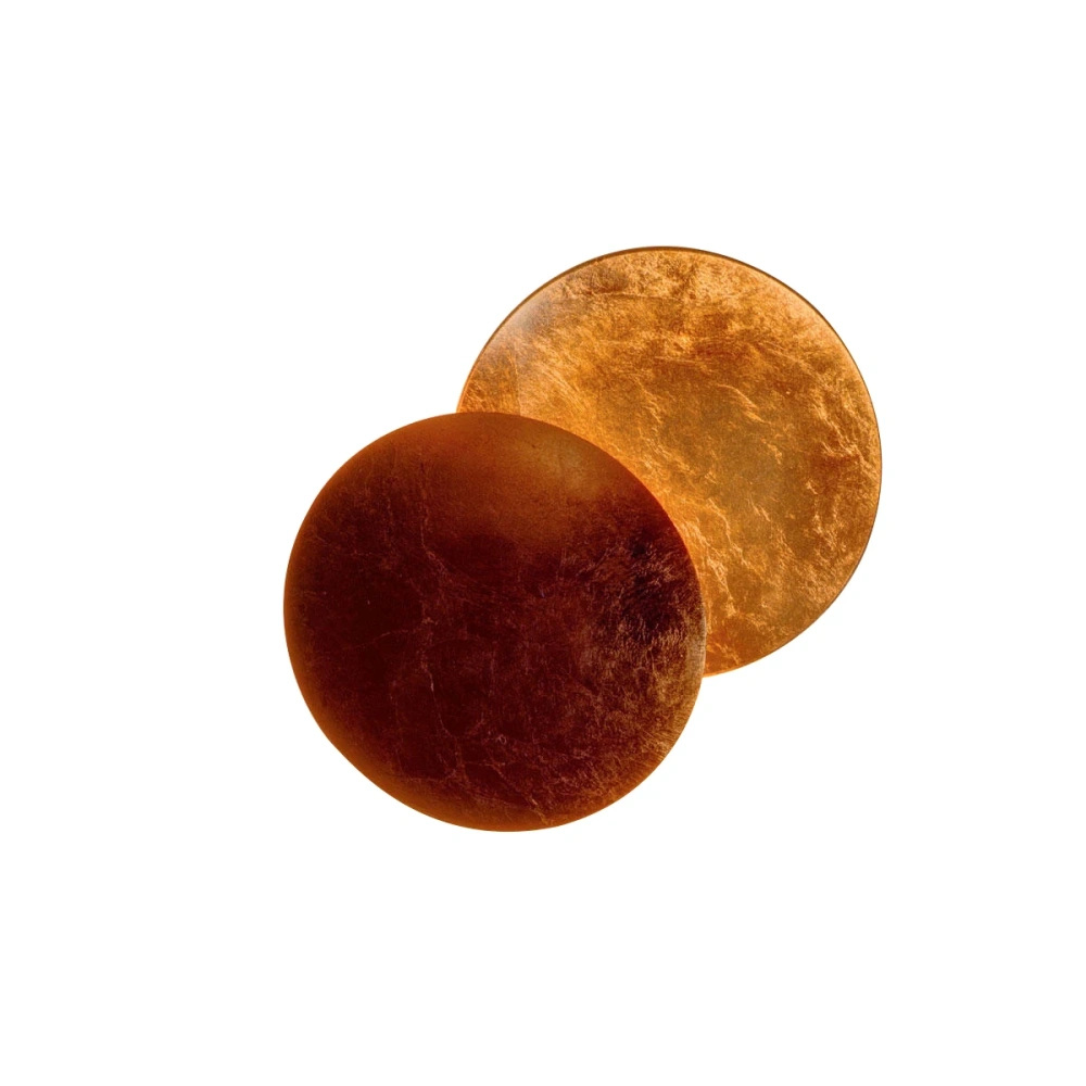 Modern Moon Eclipse LED Wall Sconce | Luxury Gold Copper Round Wall Light | Creative Backlit Ambient Lamp for Bedroom Bedside, Corridor, Aisle, Living Room