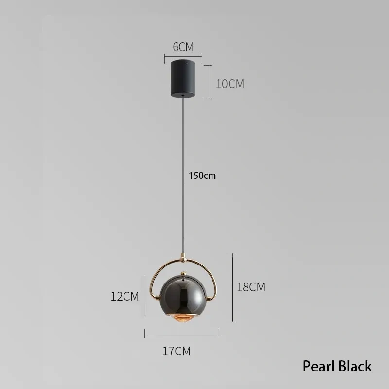 Luxurious Ball Pendant light lens Bedroom Bedside light Background wall decoration Dining Bar Villa designer Hanging lamps Drop