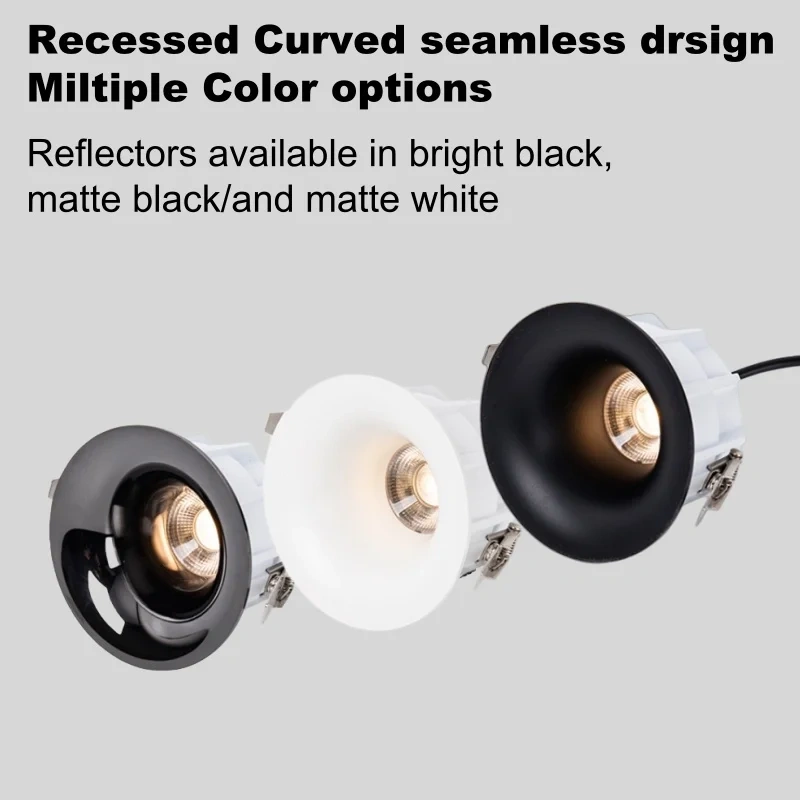 Dimmable Recessed LED COB Embedded Ceiling Lamp Fixture Downlight Focus Spotlight Beam Angle 15°24°36° Wine Cabinet Hole 75mm