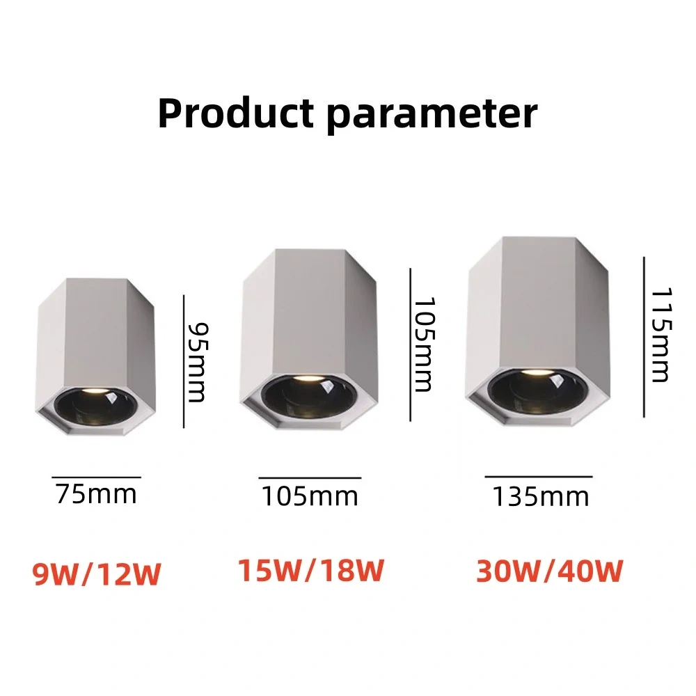 Surface mounted tube light hexagonal ceiling mounted spotlight household LED tube light LED surface mounted spotlight