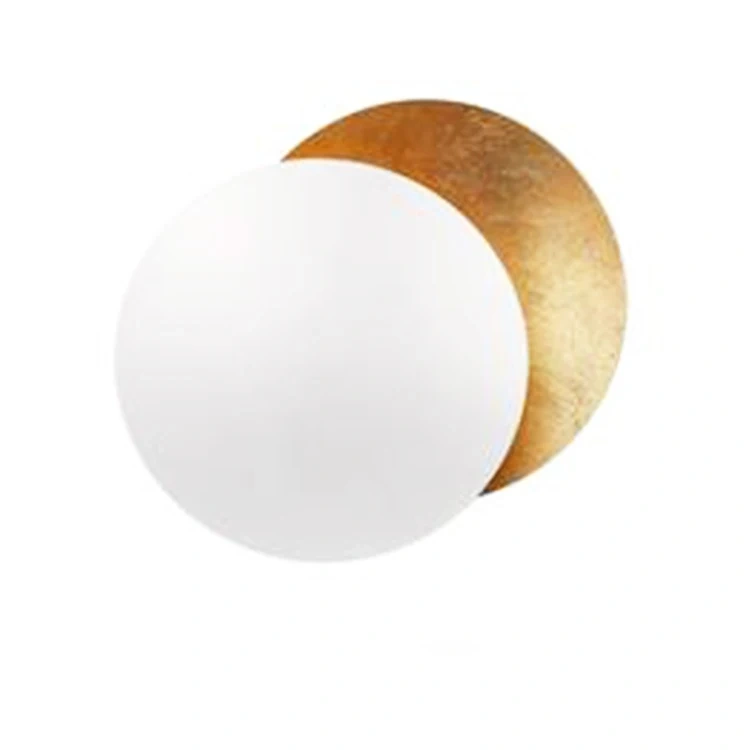 Modern Moon Eclipse LED Wall Sconce | Luxury Gold Copper Round Wall Light | Creative Backlit Ambient Lamp for Bedroom Bedside, Corridor, Aisle, Living Room