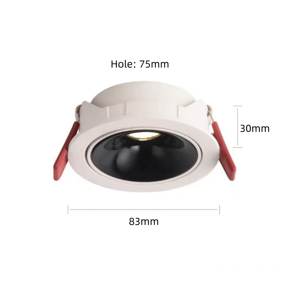 Dimming LED spotlight embedded ceiling light anti glare AC90V-265V room decoration light living room home lighting