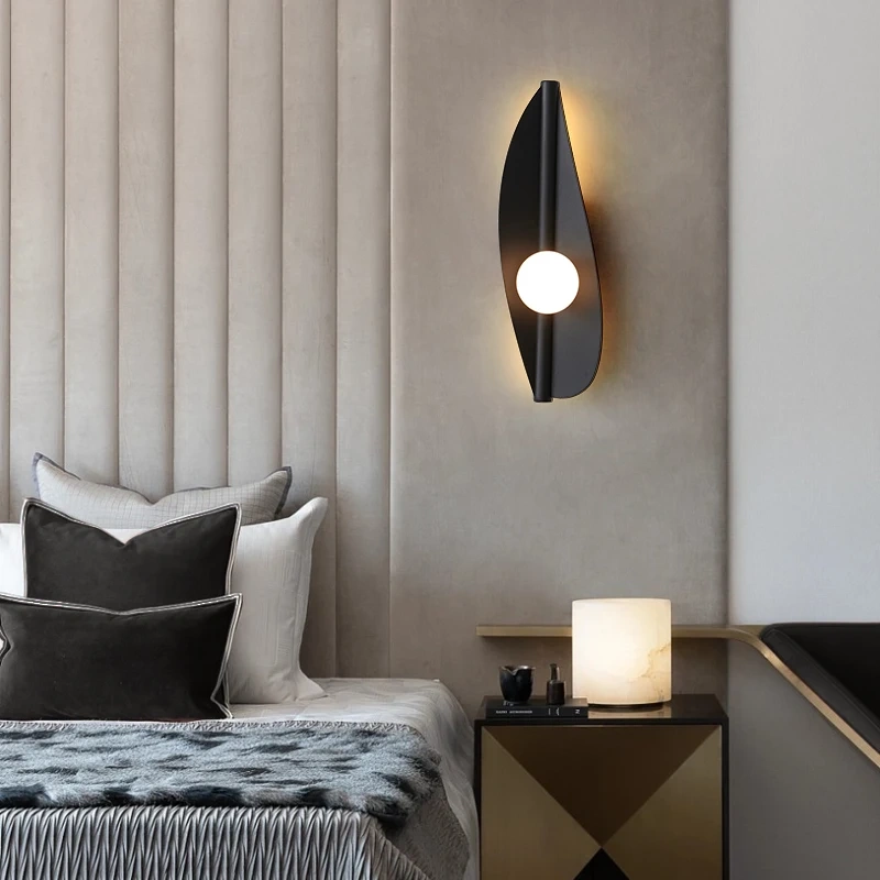 Bedside Wall lamp Leaf lamps bedroom, living room, background wall, corridor Atmosphere Wall light