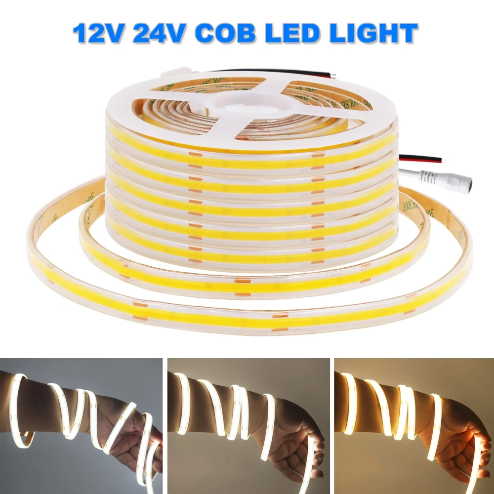 12V 24V COB LED Strip Flexible Tape Light 480Leds/m High Density Linear Lighting 3000K/4000K/6000K IP67 Waterproof Ribbon Diode