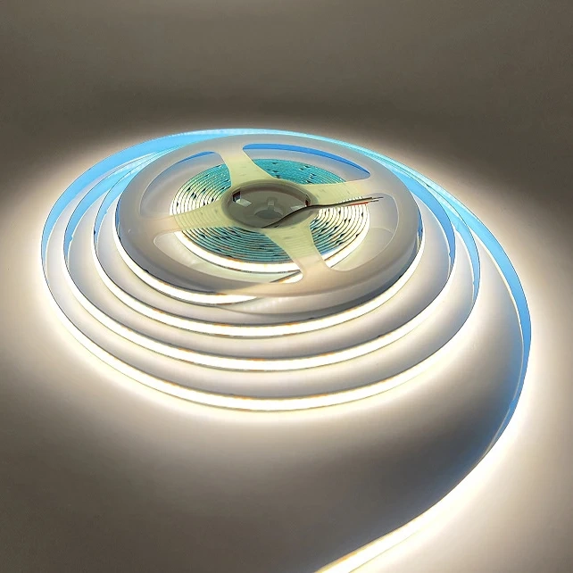High Cri Ra90 5M/Roll Dotless Flexible Cuttable Dc 5v Cob Led Strip Light 3mm 5mm 8mm Flex Fob Cob Led Strip