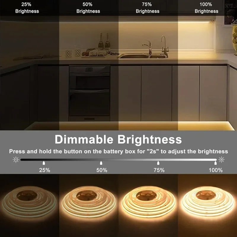High Cri Ra90 5M/Roll Dotless Flexible Cuttable Dc 5v Cob Led Strip Light 3mm 5mm 8mm Flex Fob Cob Led Strip