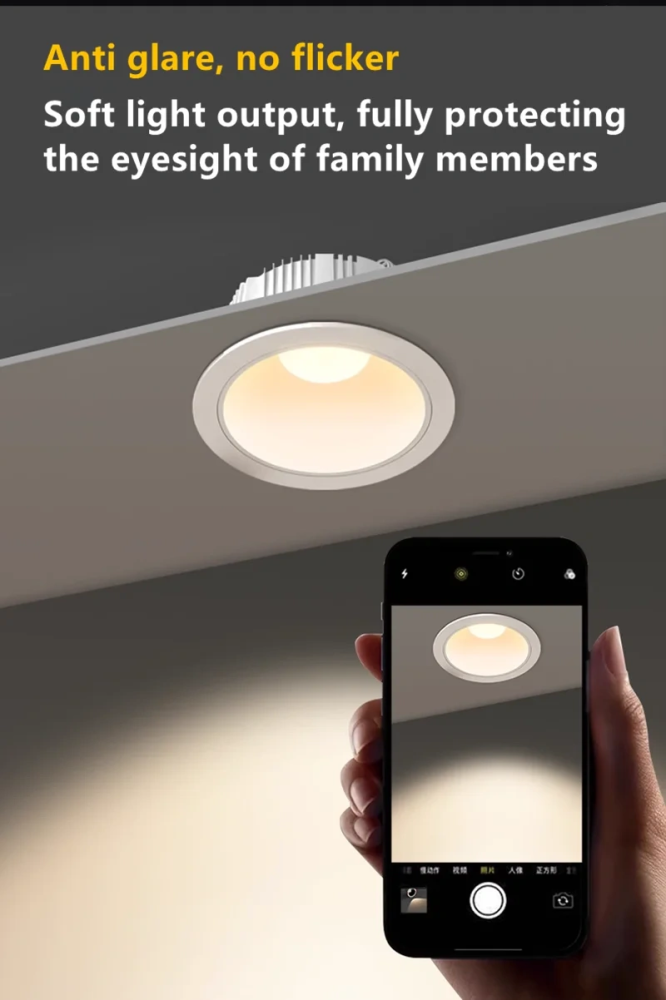 CRI 97 Anti Glare Recessed Dimmable LED Downlights 7W9W12W15W18W20W24W COB Ceiling Lamp Spot Lights AC110-230V +Led Drive