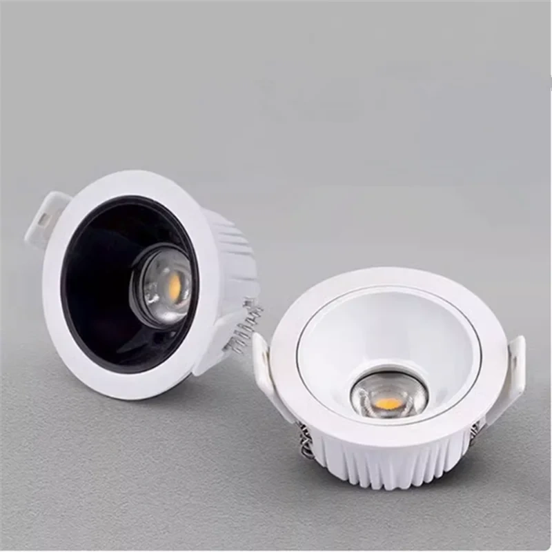 CRI 97 Anti Glare Recessed Dimmable LED Downlights 7W9W12W15W18W20W24W COB Ceiling Lamp Spot Lights AC110-230V +Led Drive