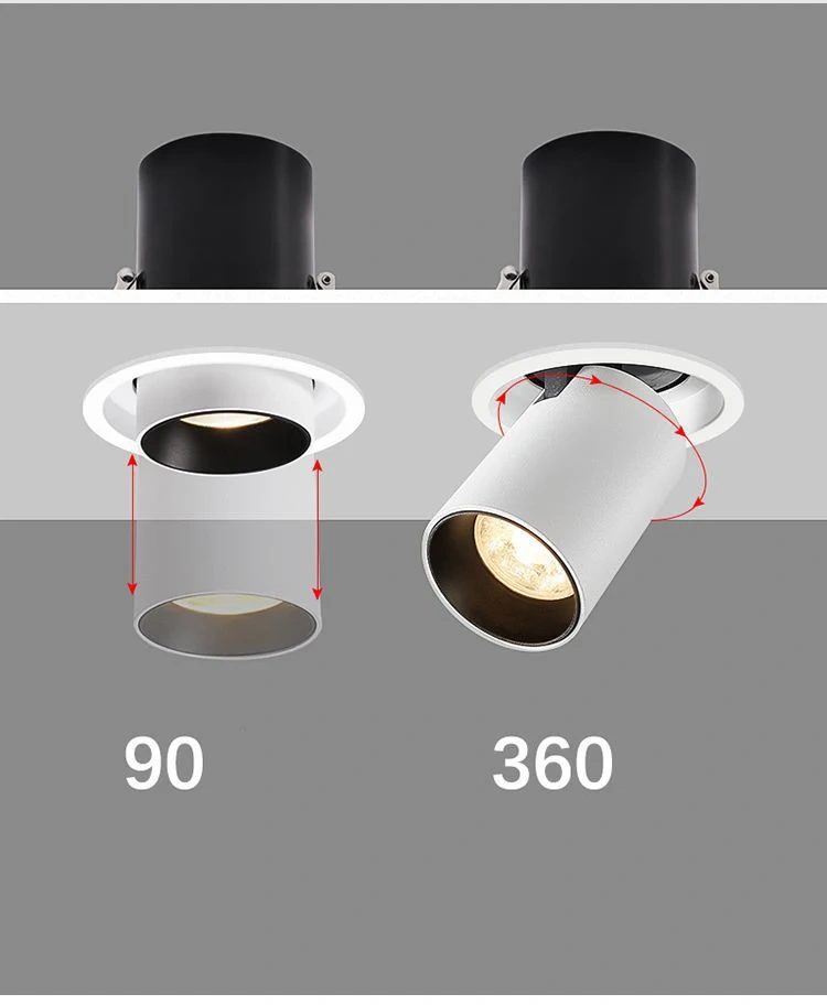 Square Round Recessed light Adjustable Dimmable Led spotlights COB spot light Downlight 10W 12W 20W 30W Living Room Ceiling lamp