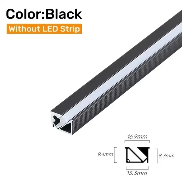 Ultra-thin LED Aluminum Profile Recessed 45º Cabinet Light Bar Silicone Cover Shelf Cabinet Linear Bar Lights Without LED Strip