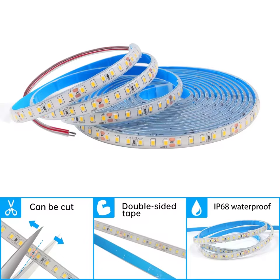 IP68 Waterproof LED Strip 12V 2835 120Leds/m Flexible Tape Outdoor Home Decor 0.5m-10m Ribbon Rope LED Lights 3000k 4000k 6000k