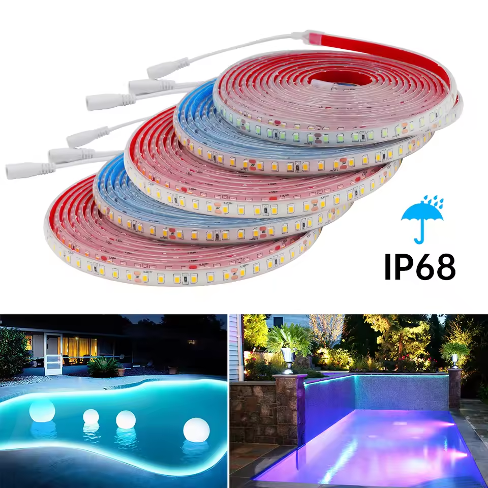 IP68 Waterproof LED Strip 12V 2835 120Leds/m Flexible Tape Outdoor Home Decor 0.5m-10m Ribbon Rope LED Lights 3000k 4000k 6000k
