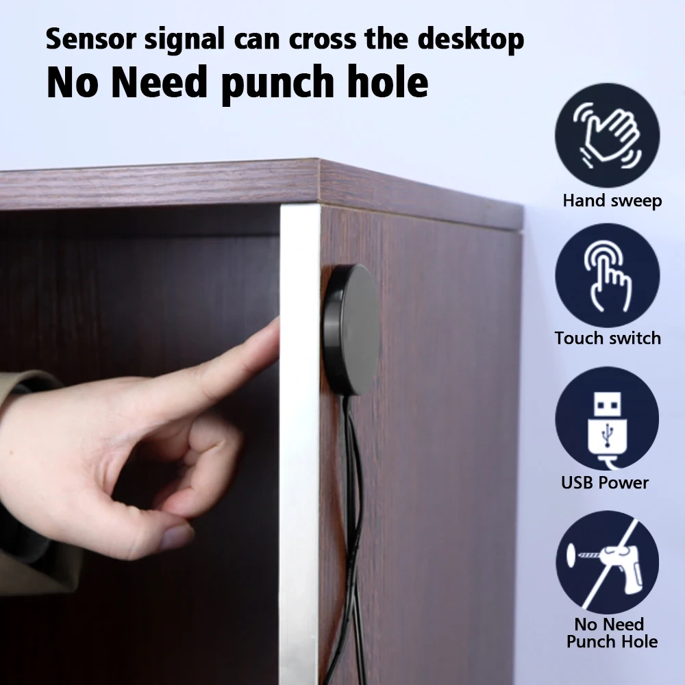 Penetrable 25mm Wood Panel Touch Sensor LED Strip Light Touch Switch Hand Sweep Motion Sensor Hidden for Wood Furniture Lighting