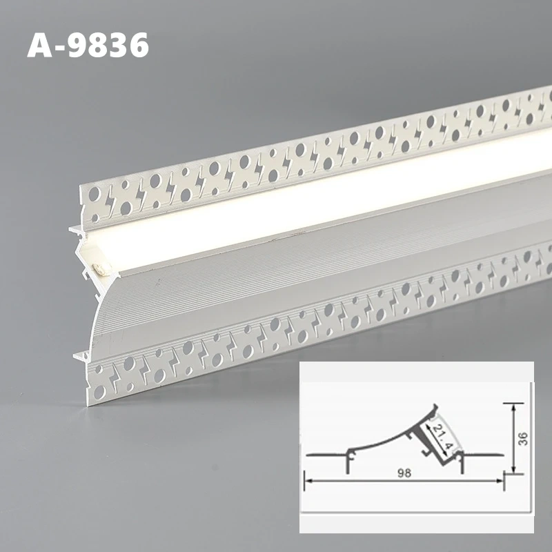 Free Ceiling LED Aluminum Profile Invisible Frameless Gypsum Channel Top Corner Line Lamp Waistline Wall Washer Backlight Light