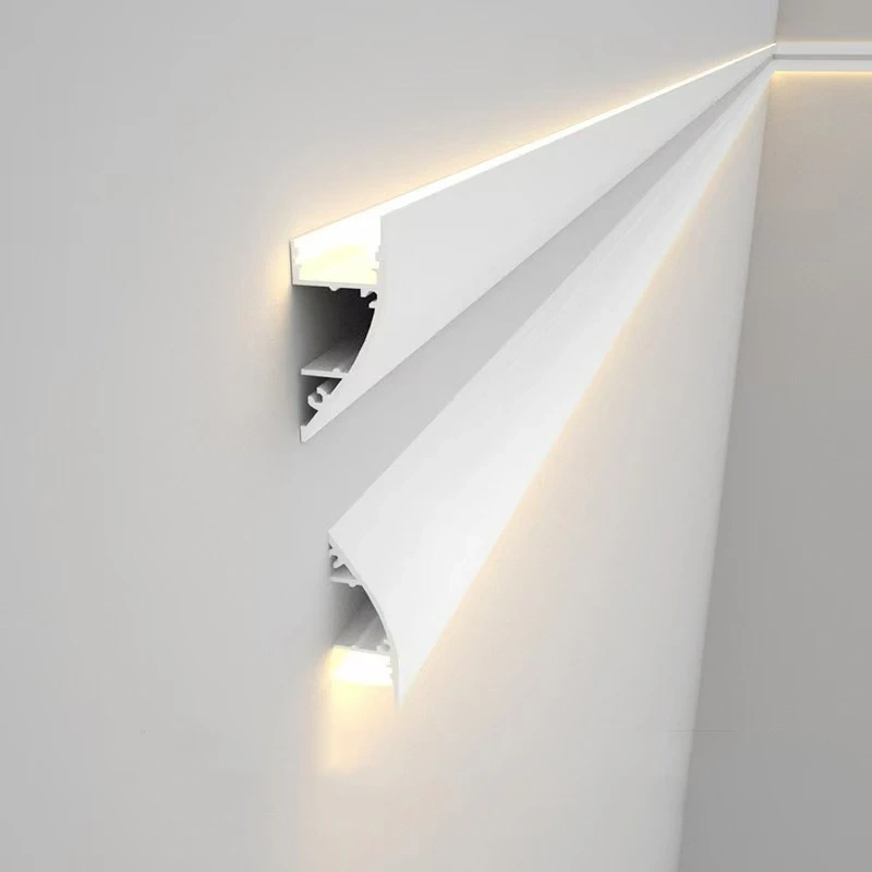 Free Ceiling LED Aluminum Profile Invisible Frameless Gypsum Channel Top Corner Line Lamp Waistline Wall Washer Backlight Light