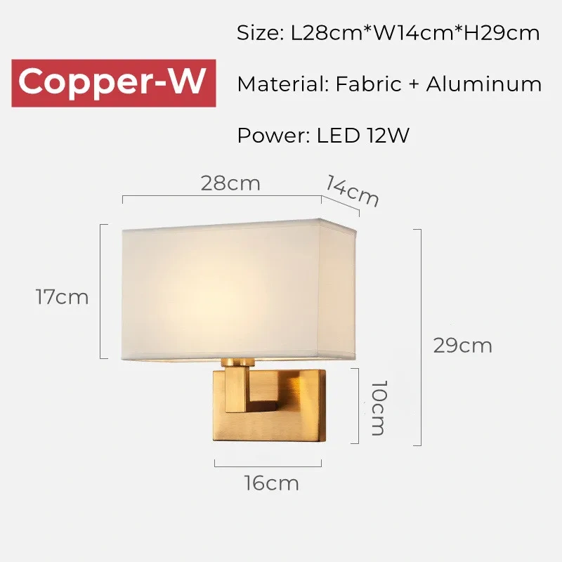 12W Hotel Bedside Fabric Wall Lights with Switch LED Spotlight Reading Wall Lamp Bedroom Study Nordic Home Decor Light Fixture