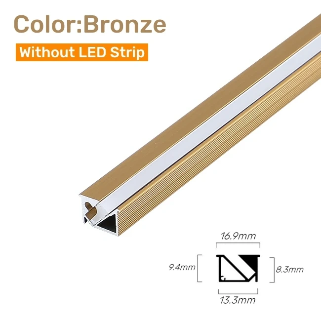 1-10pcs 45° Backlight LED Aluminum Profile Bar Light Channel Silicone Diffuser Cover For 5050 2835 Rigid Strip Light Accessories
