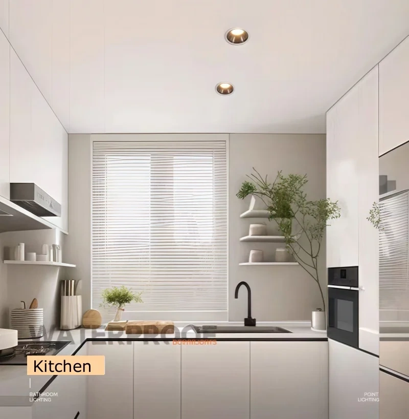 IP65 Waterproof Embedded CRI98 Dimmable Spotlight AC110-220V Bathroom Kitchen 7W10W15W20W24W30W Ceiling Downlight LED Anti Glare