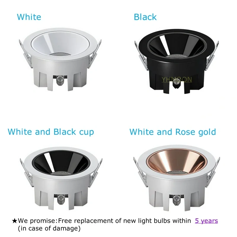 IP65 Waterproof Embedded CRI98 Dimmable Spotlight AC110-220V Bathroom Kitchen 7W10W15W20W24W30W Ceiling Downlight LED Anti Glare