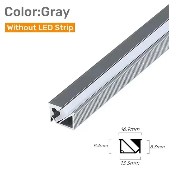 Ultra-thin LED Aluminum Profile Recessed 45º Cabinet Light Bar Silicone Cover Shelf Cabinet Linear Bar Lights Without LED Strip